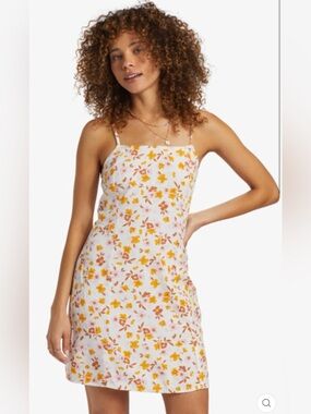 Billabong Stay Awhile Mini Dress in Salt Crystal Small